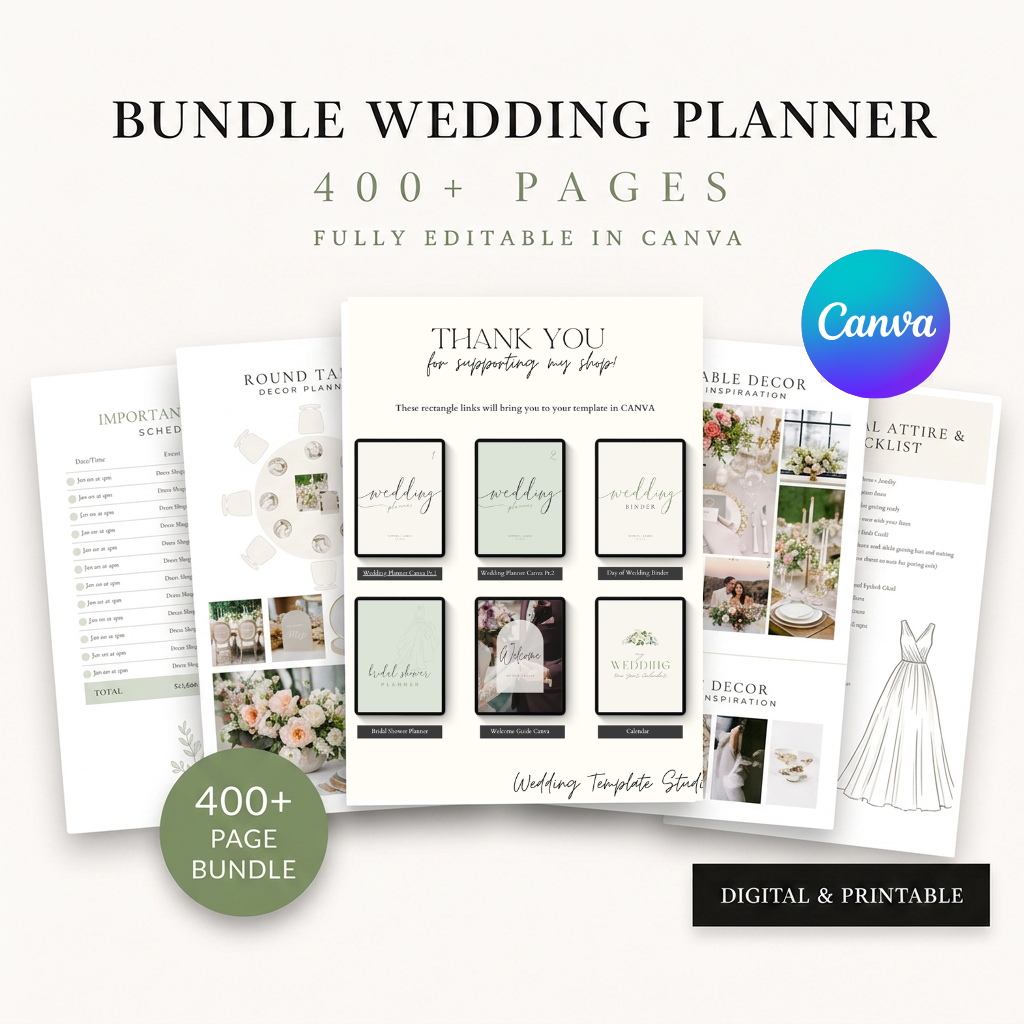Digital Wedding Planner Bundle